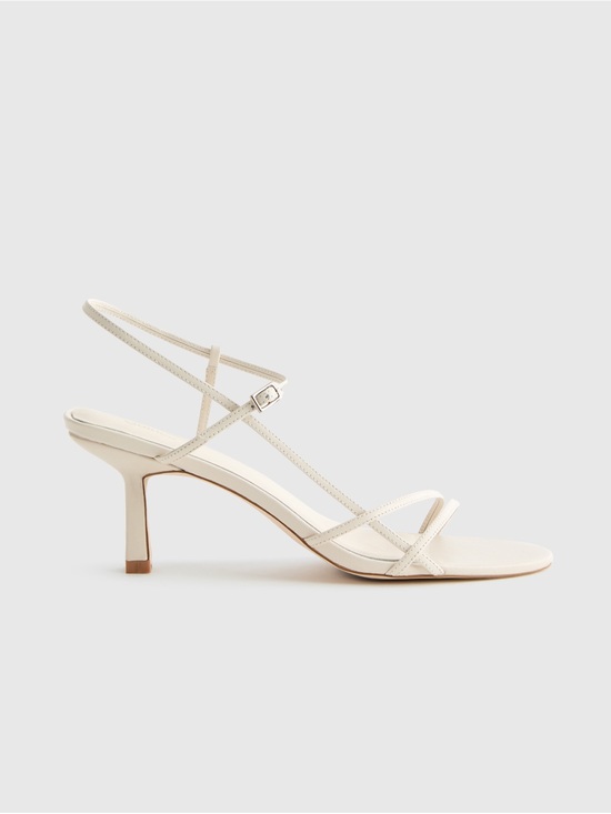 Quince Shoes - Quince Strappy Mid-Heel Sandals in Cream
